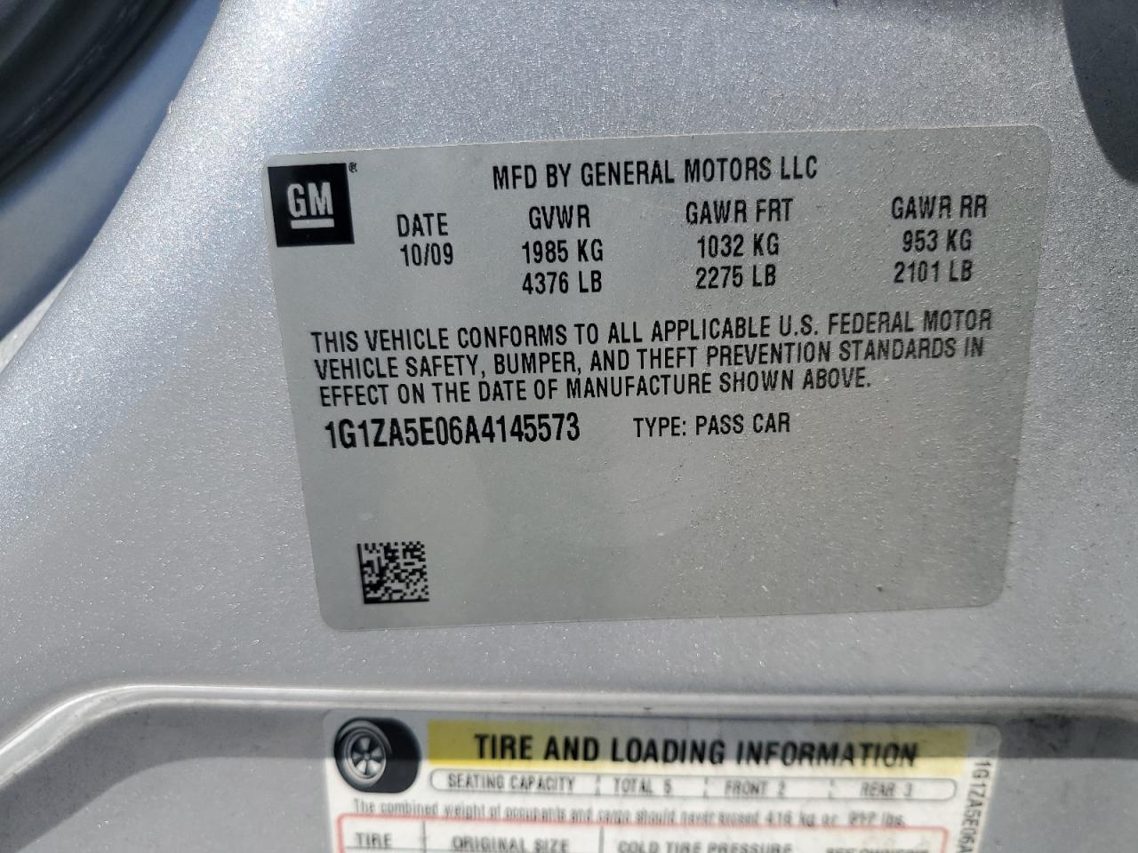 2010 Chevrolet Malibu Ls VIN: 1G1ZA5E06A4145573 Lot: 61778685