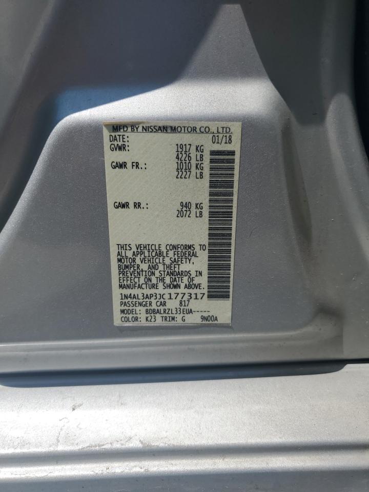 2018 Nissan Altima 2.5 VIN: 1N4AL3AP3JC177317 Lot: 61068215
