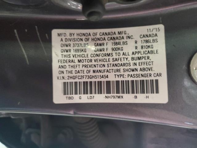 2016 HONDA CIVIC EX