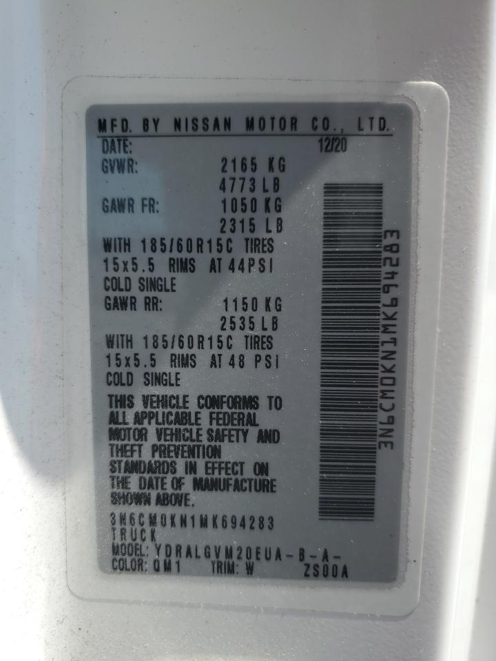 2021 Nissan Nv200 2.5S VIN: 3N6CM0KN1MK694283 Lot: 60515835
