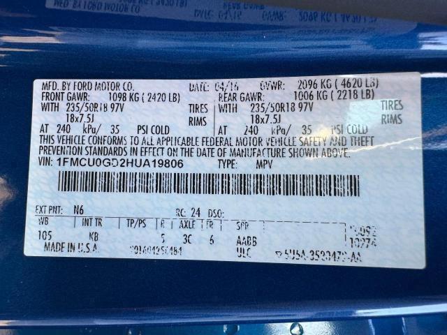 2017 FORD ESCAPE SE  
