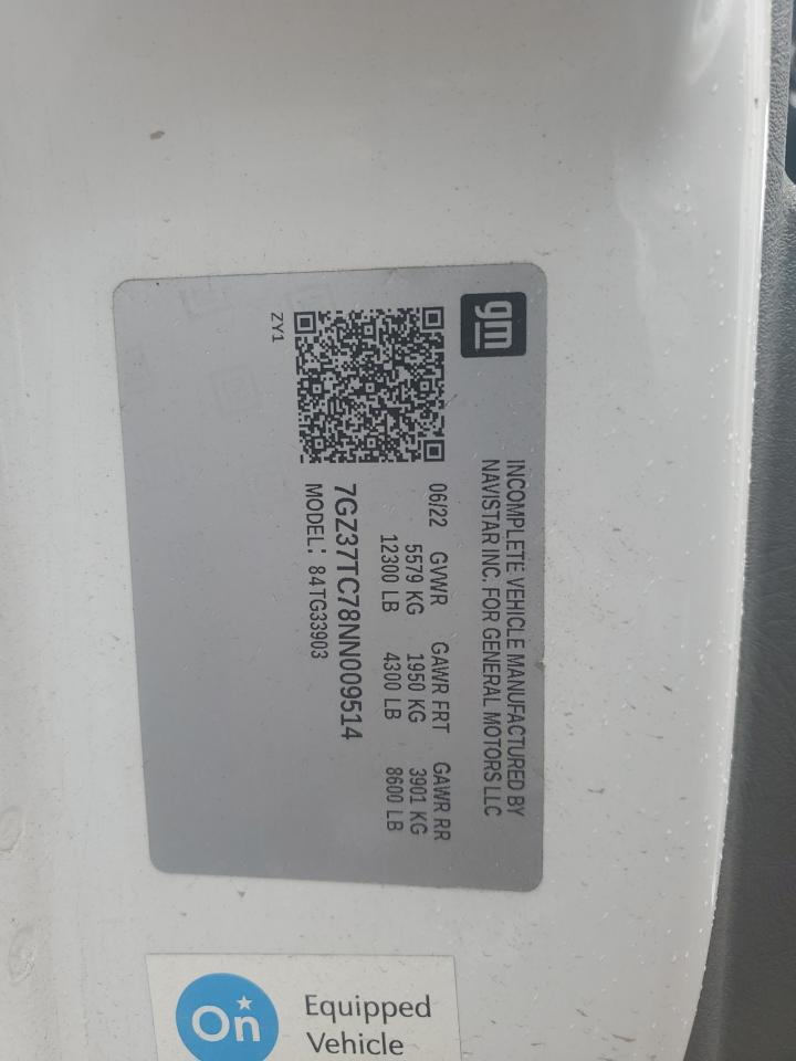 2022 GMC Savana Cutaway G3500 VIN: 7GZ37TC78NNXXXXXX Lot: 59783415
