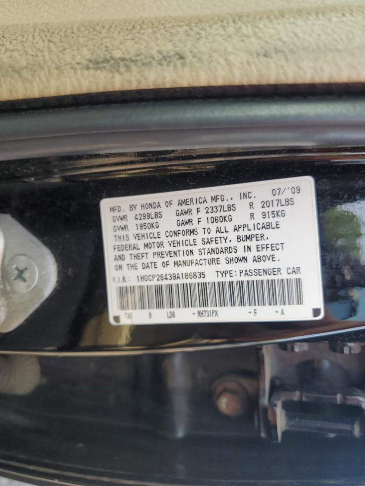 2009 Honda Accord Lxp VIN: 1HGCP26439A186835 Lot: 60517285
