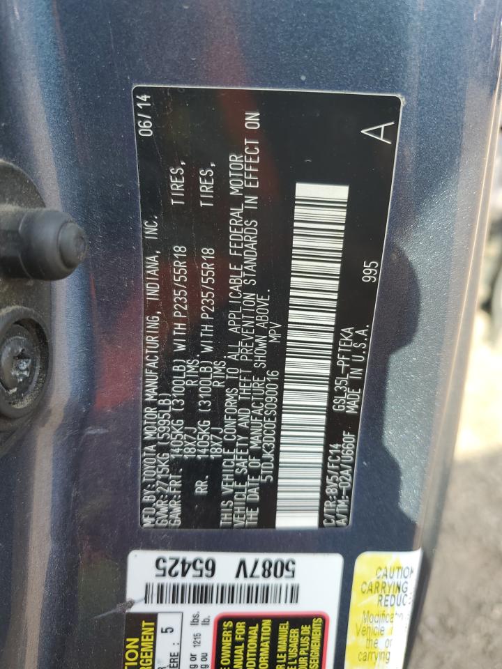 TOYOTA All Models 2014 VIN 5TDJK3DC0ES090016 фото 14