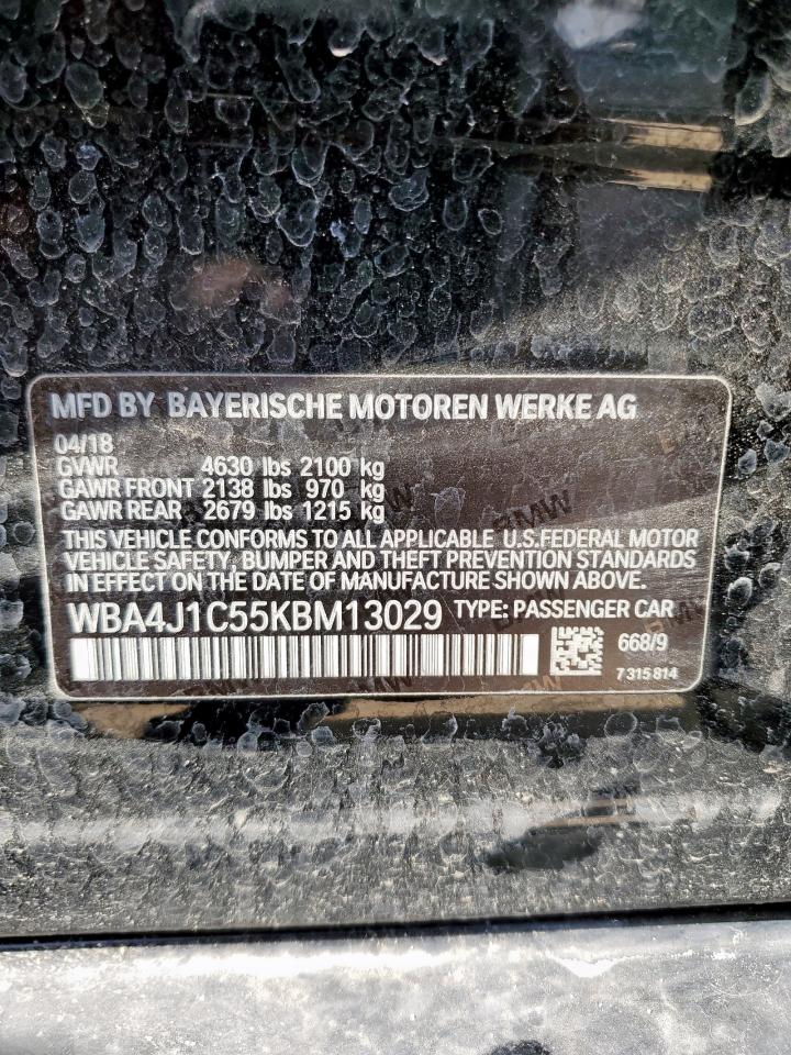 2019 BMW 430I Gran Coupe VIN: WBA4J1C55KBM13029 Lot: 62088545