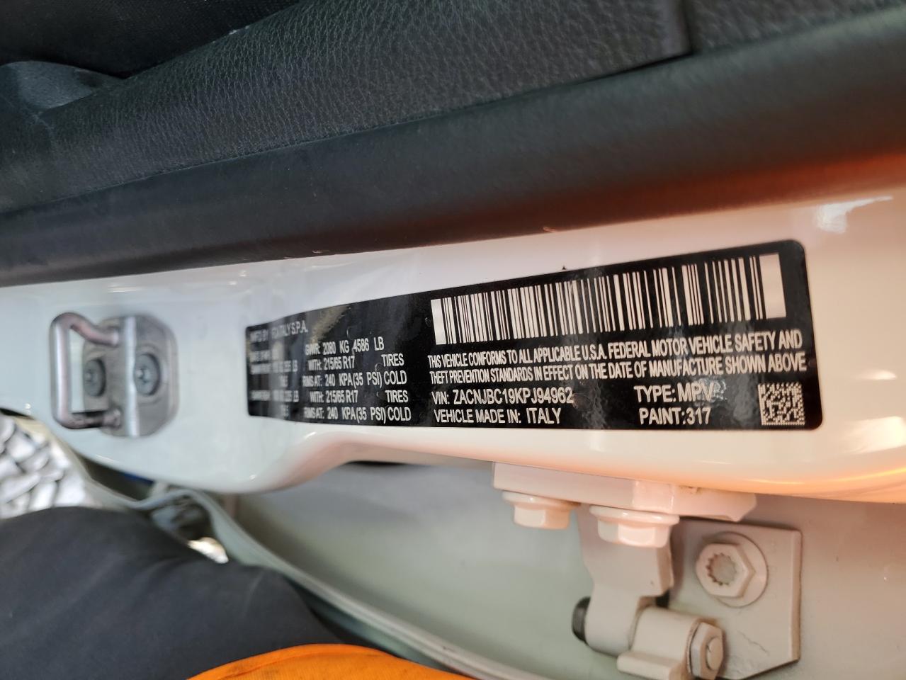 2019 Jeep Renegade Trailhawk VIN: ZACNJBC19KPJ94962 Lot: 61399815