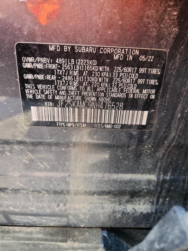 2022 Subaru Forester Wilderness VIN: JF2SKAMC9NH476528 Lot: 61735025