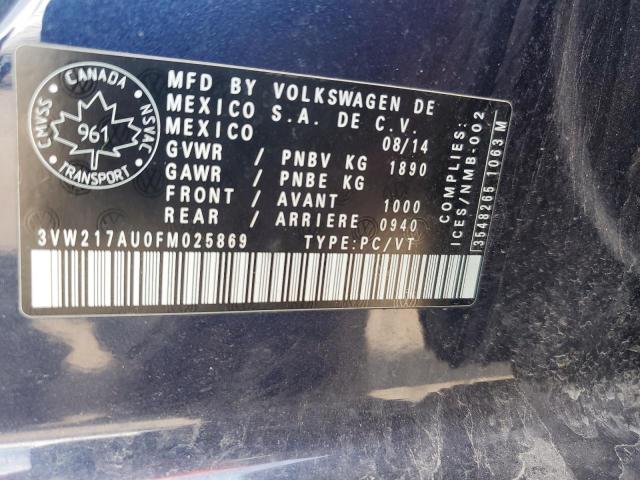 2015 VOLKSWAGEN GOLF   