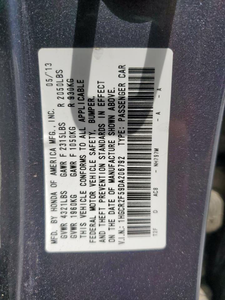 HONDA ACCORD 2013 VIN 1HGCR2F59DA206792 фото 12