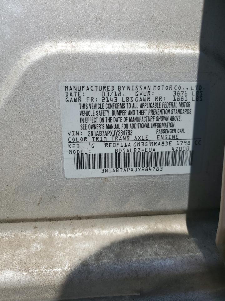 2018 Nissan Sentra S VIN: 3N1AB7APXJY284783 Lot: 62003975