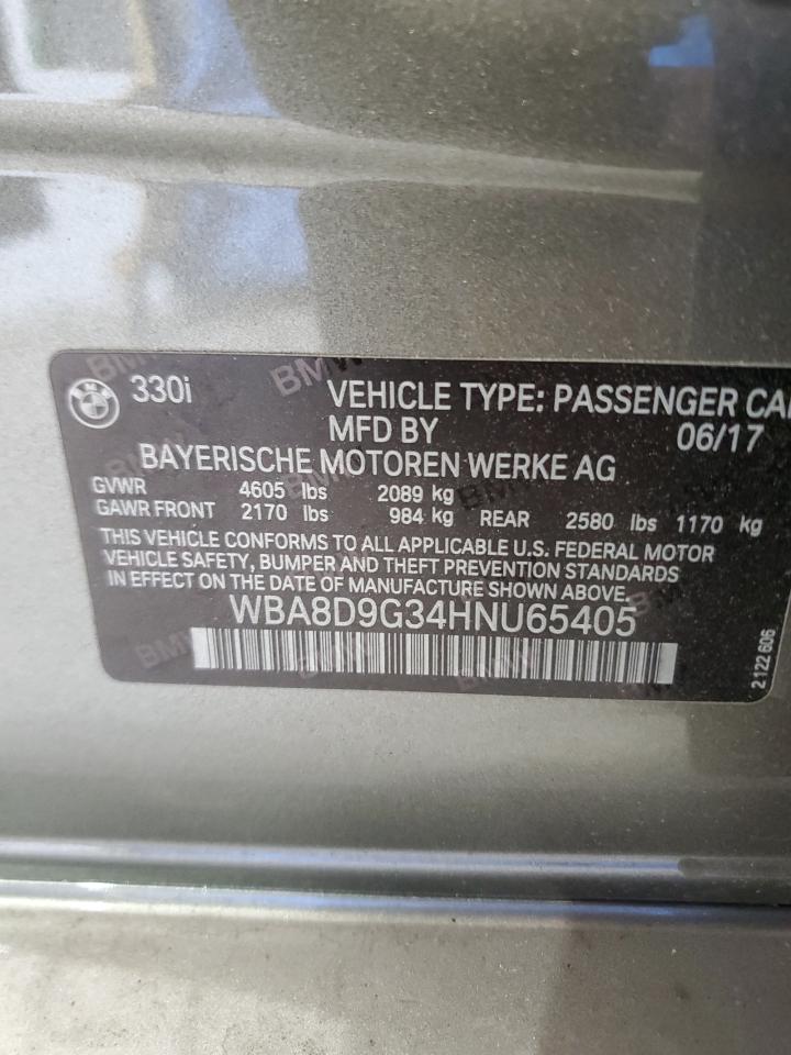 BMW 3 SERIES 2017 VIN WBA8D9G34HNU65405 zdjęcie 12