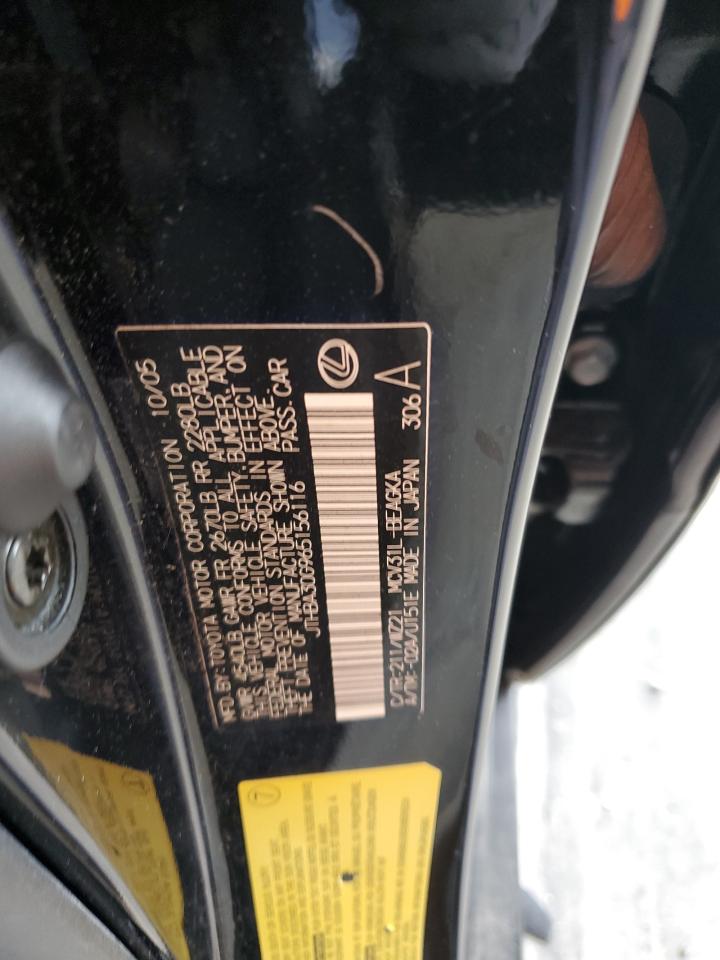 2006 Lexus Es 330 VIN: JTHBA30G965156116 Lot: 62850125