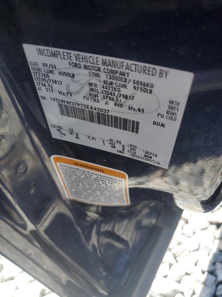 2005 Ford F350 Super Duty VIN: 1FDWW37P75EA42037 Lot: 89804465