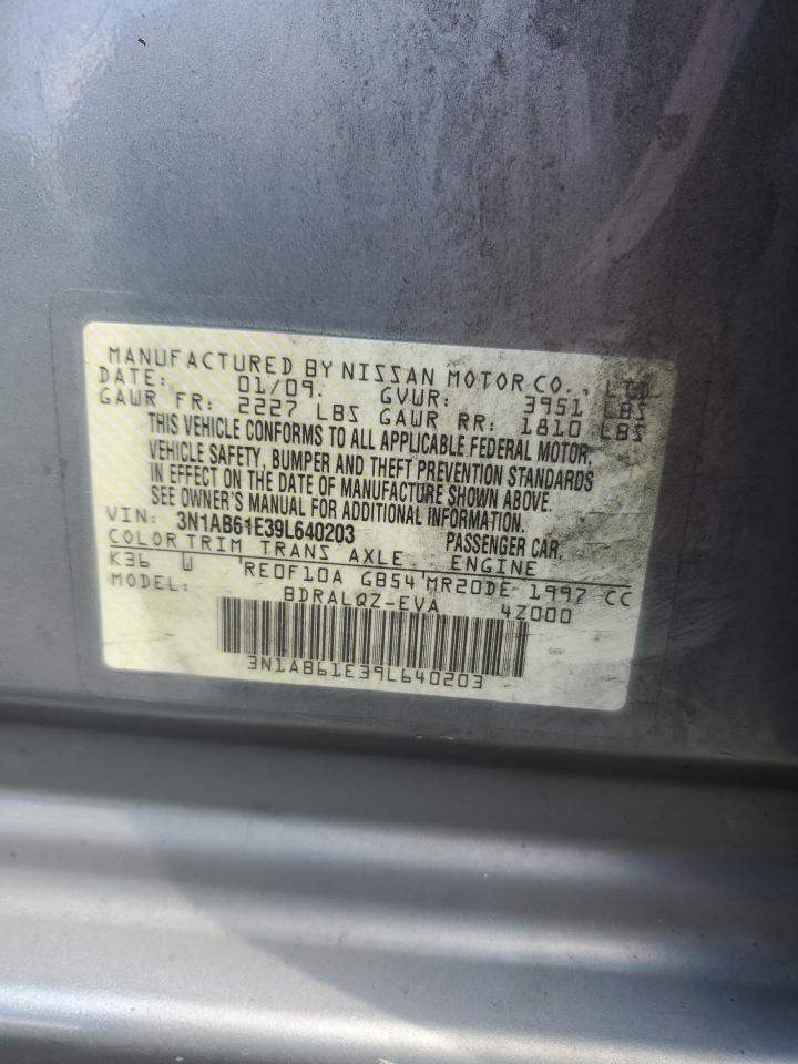 2009 Nissan Sentra 2.0 VIN: 3N1AB61E39L640203 Lot: 61854415