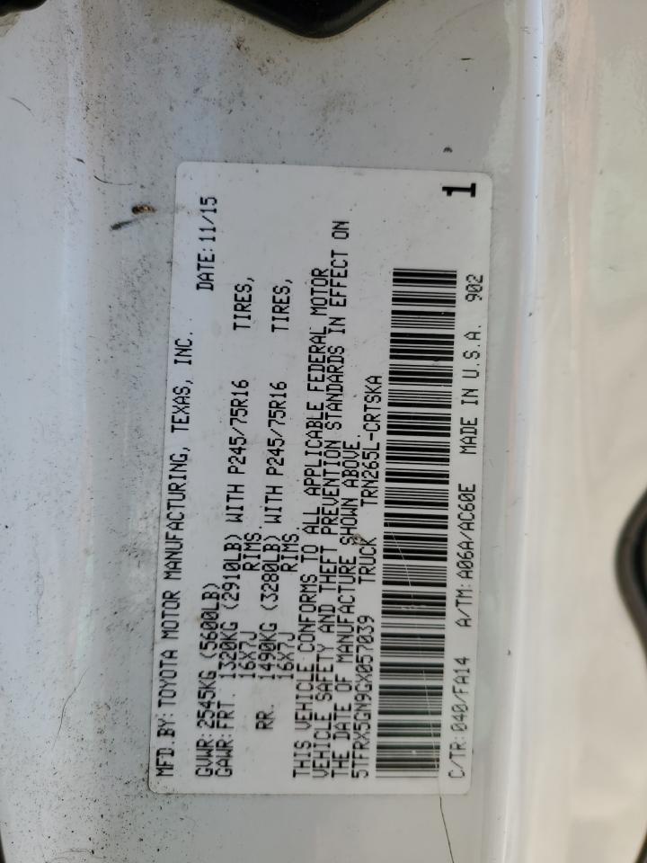 2016 Toyota Tacoma Access Cab VIN: 5TFRX5GN9GX057039 Lot: 61984305