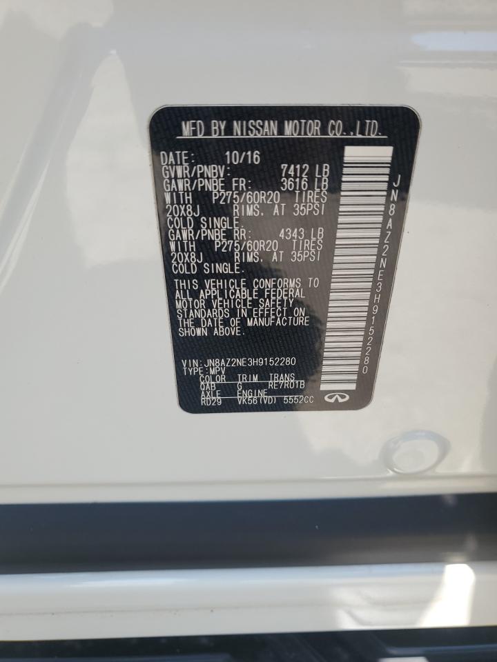 2017 Infiniti Qx80 Base VIN: JN8AZ2NE3H9152280 Lot: 59384785