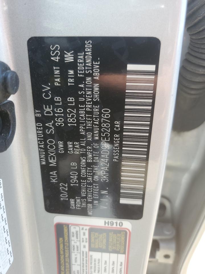 2023 Kia Rio Lx VIN: 3KPA24AD9PE528760 Lot: 60809135