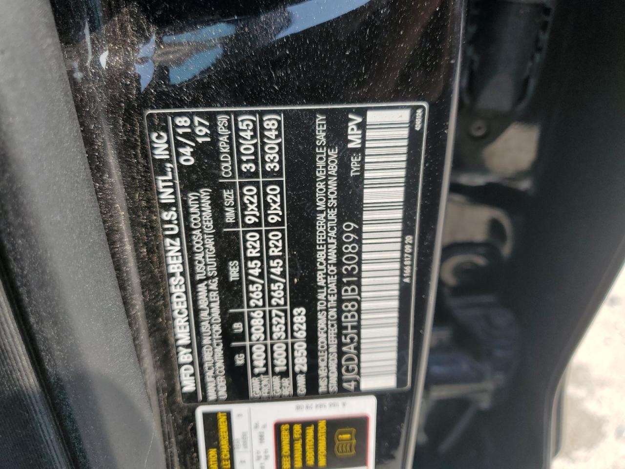 2018 Mercedes-Benz Gle 350 4Matic VIN: 4JGDA5HB8JB130899 Lot: 59722515