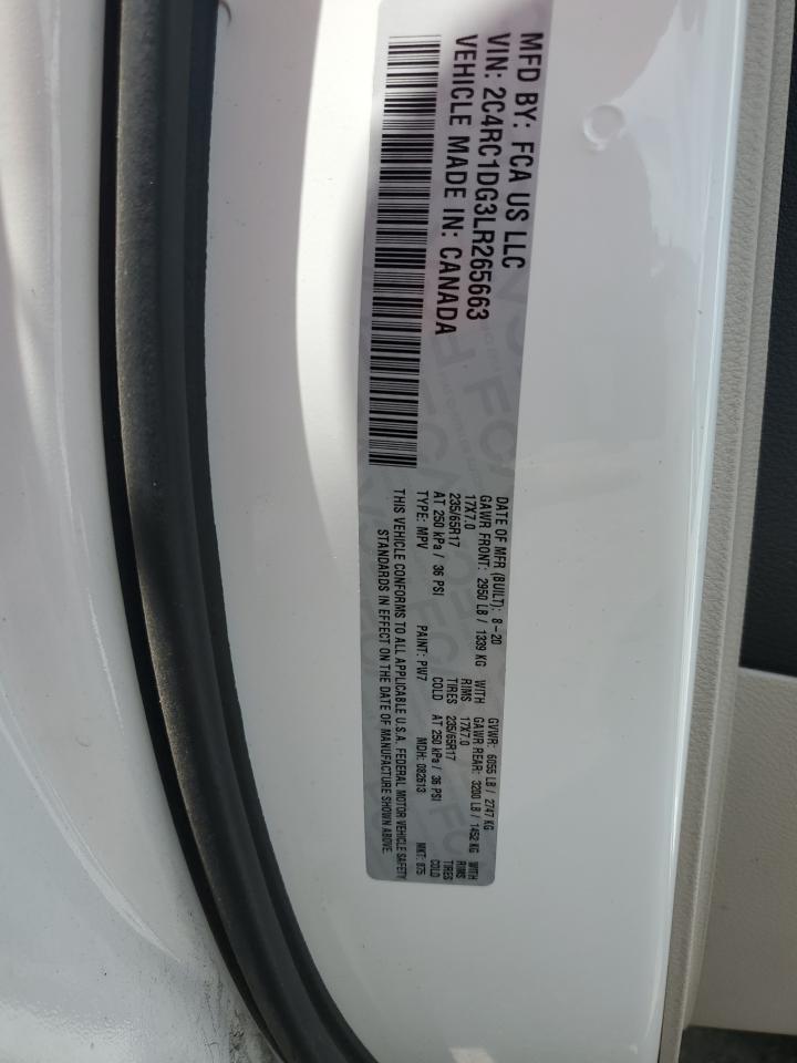 2020 Chrysler Voyager Lxi VIN: 2C4RC1DG3LR265663 Lot: 62541095