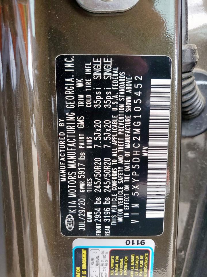 2021 Kia Telluride Sx VIN: 5XYP5DHC2MG105452 Lot: 61442275