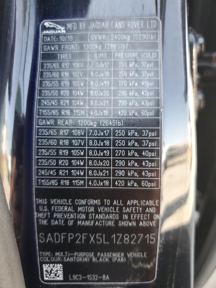 2020 Jaguar E-Pace Se VIN: SADFP2FX5L1Z82715 Lot: 59943905