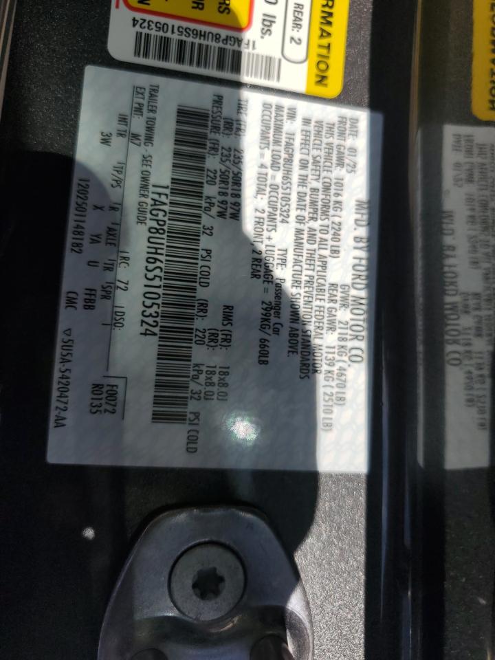 2025 Ford Mustang VIN: 1FAGP8UH6S5105324 Lot: 61181265