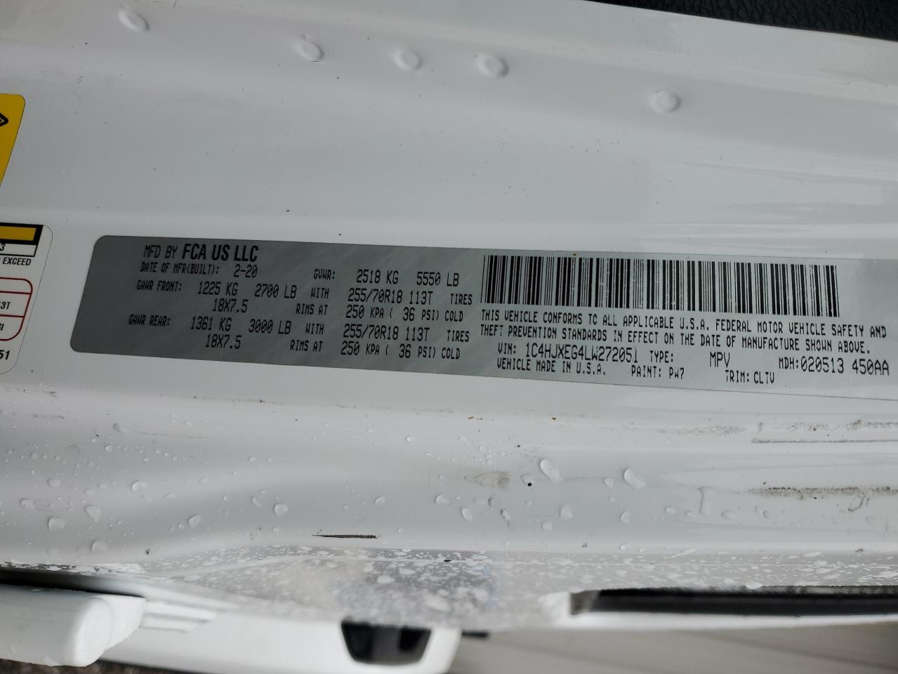 2020 Jeep Wrangler Unlimited Sahara VIN: 1C4HJXEG4LW272051 Lot: 61090665
