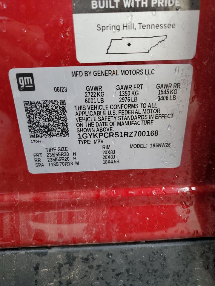 2024 Cadillac Xt6 Premium Luxury VIN: 1GYKPCRS1RZ700168 Lot: 59327055