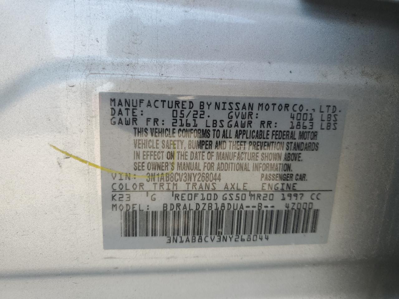 2022 Nissan Sentra Sv VIN: 3N1AB8CV3NY268044 Lot: 62610015