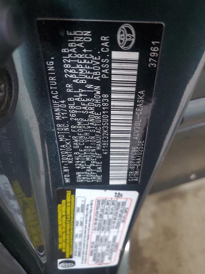 2005 Toyota Camry Le VIN: 4T1BE32K35U011838 Lot: 55401775