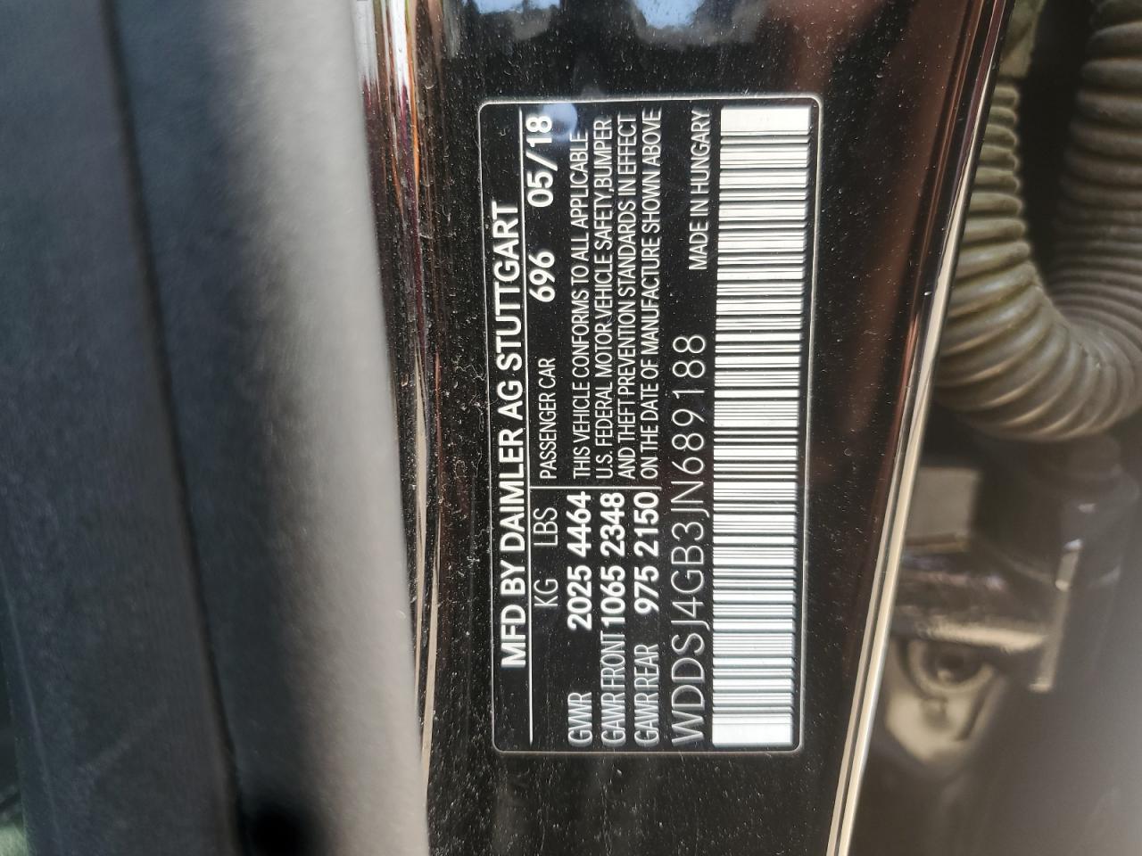 2018 Mercedes-Benz Cla 250 4Matic VIN: WDDSJ4GB3JN689188 Lot: 59390465