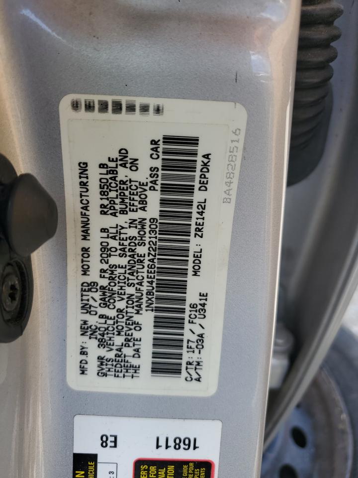 2010 Toyota Corolla Base VIN: 1NXBU4EE6AZ221309 Lot: 62571795