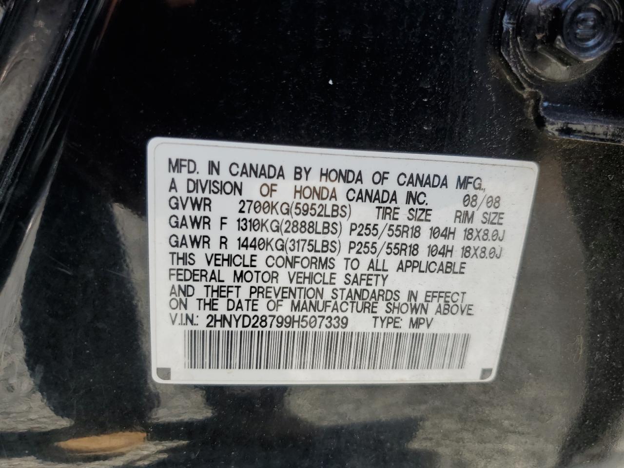 2hnyd28799h507339 2HNYD28799H507339 2009 Acura Mdx Sport