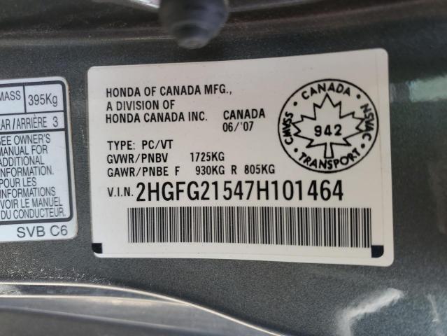 2007 HONDA CIVIC SI  