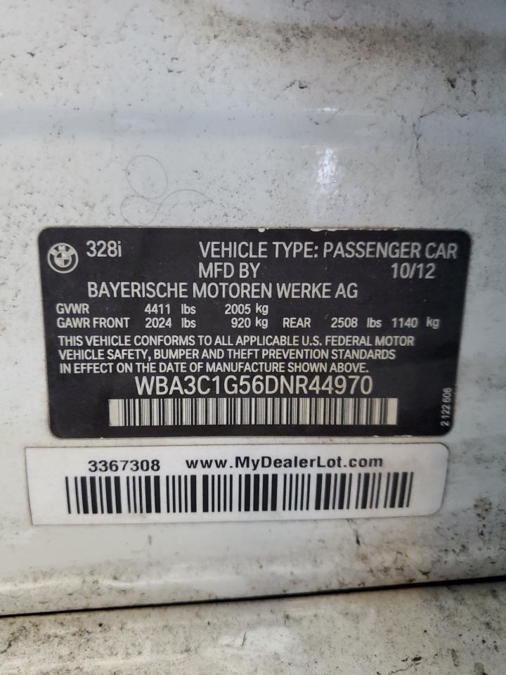 BMW 3 SERIES 2013 VIN WBA3C1G56DNR44970 photo 12