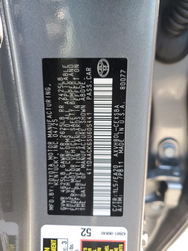2025 Toyota Camry Xse VIN: 4T1DAACK6SU605441 Lot: 62233625