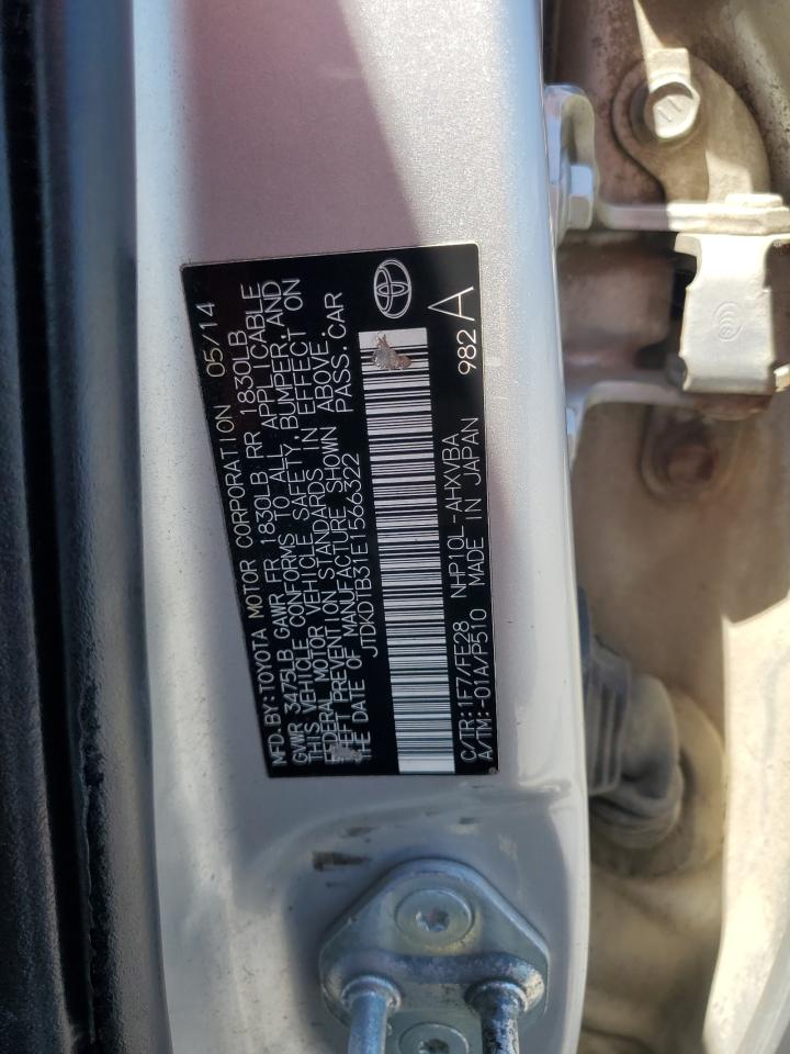 2014 Toyota Prius C VIN: JTDKDTB31E1566322 Lot: 62570705