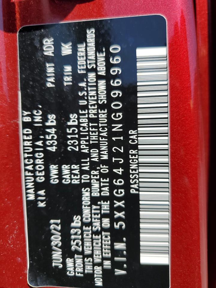 2022 Kia K5 Gt Line VIN: 5XXG64J21NG096960 Lot: 62323425