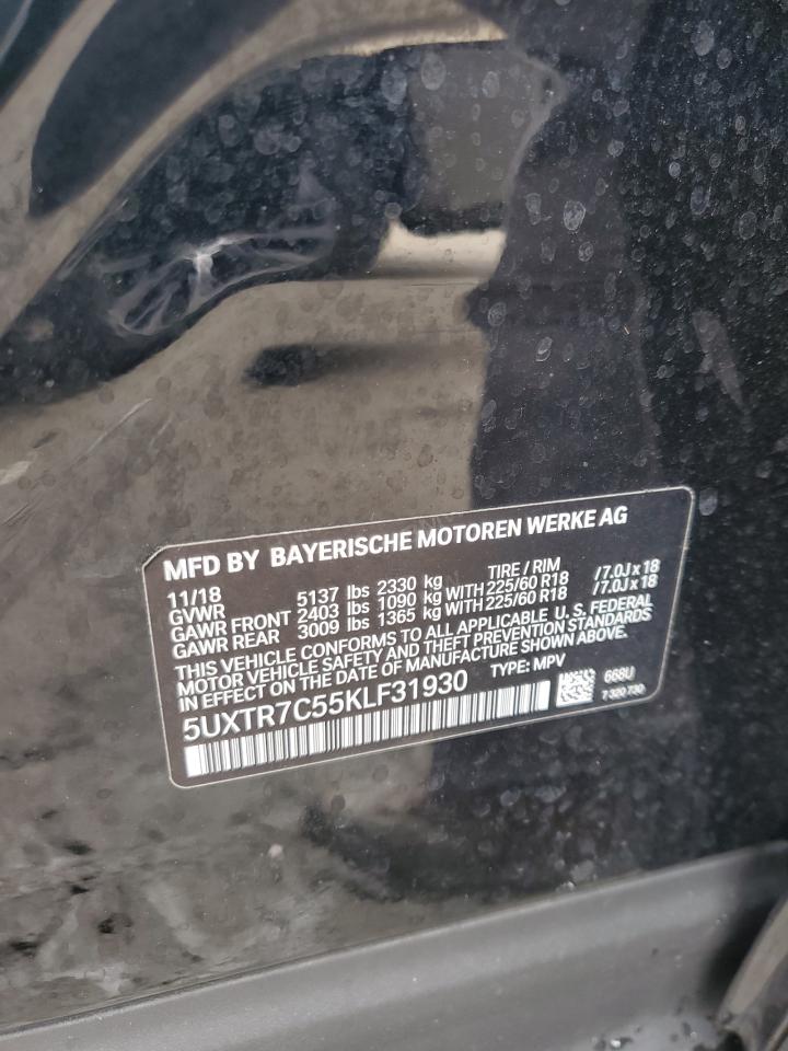 2019 BMW X3 Sdrive30I VIN: 5UXTR7C55KLF31930 Lot: 61851985