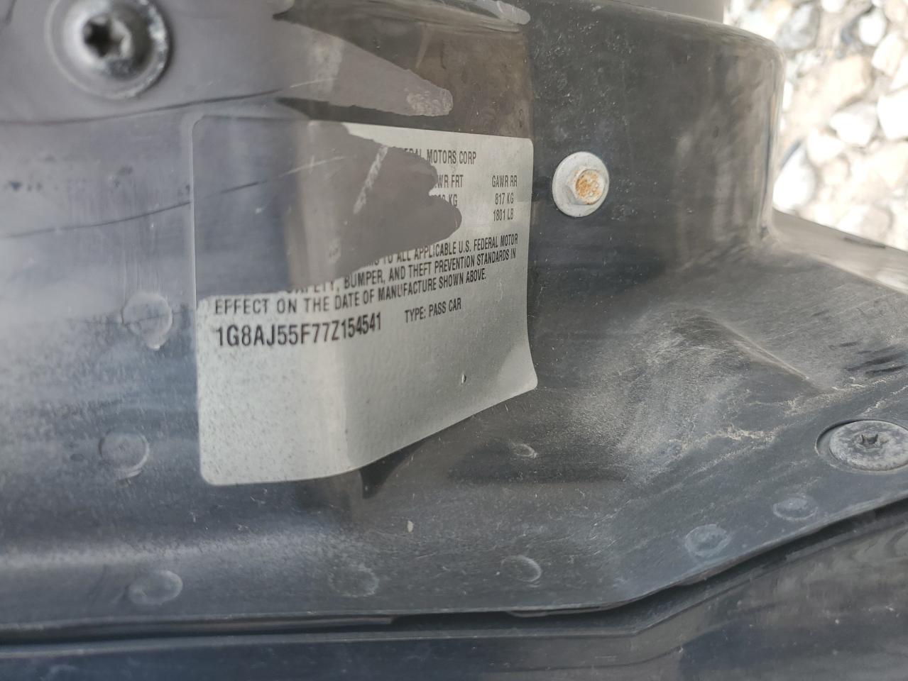 2007 Saturn Ion Level 2 VIN: 1G8AJ55F77Z154541 Lot: 61741495