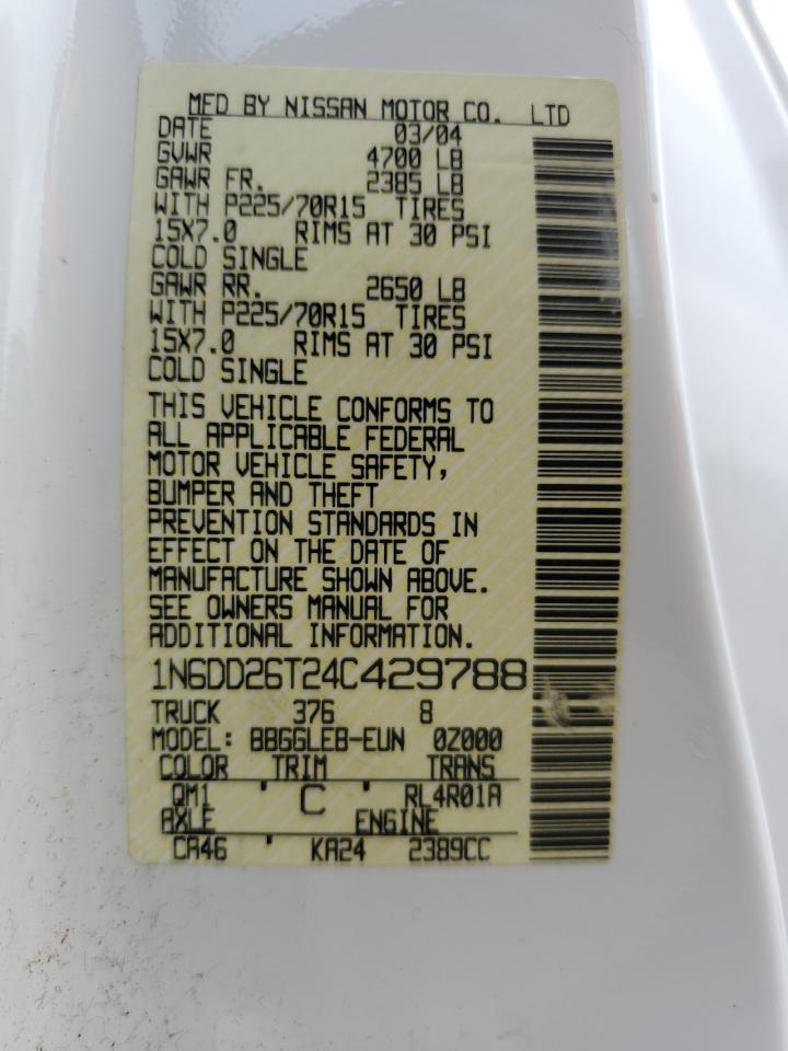 1N6DD26T24C429788 2004 Nissan Frontier King Cab Xe