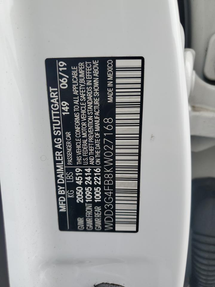 2019 Mercedes-Benz A 220 4Matic VIN: WDD3G4FB8KW027168 Lot: 59459165