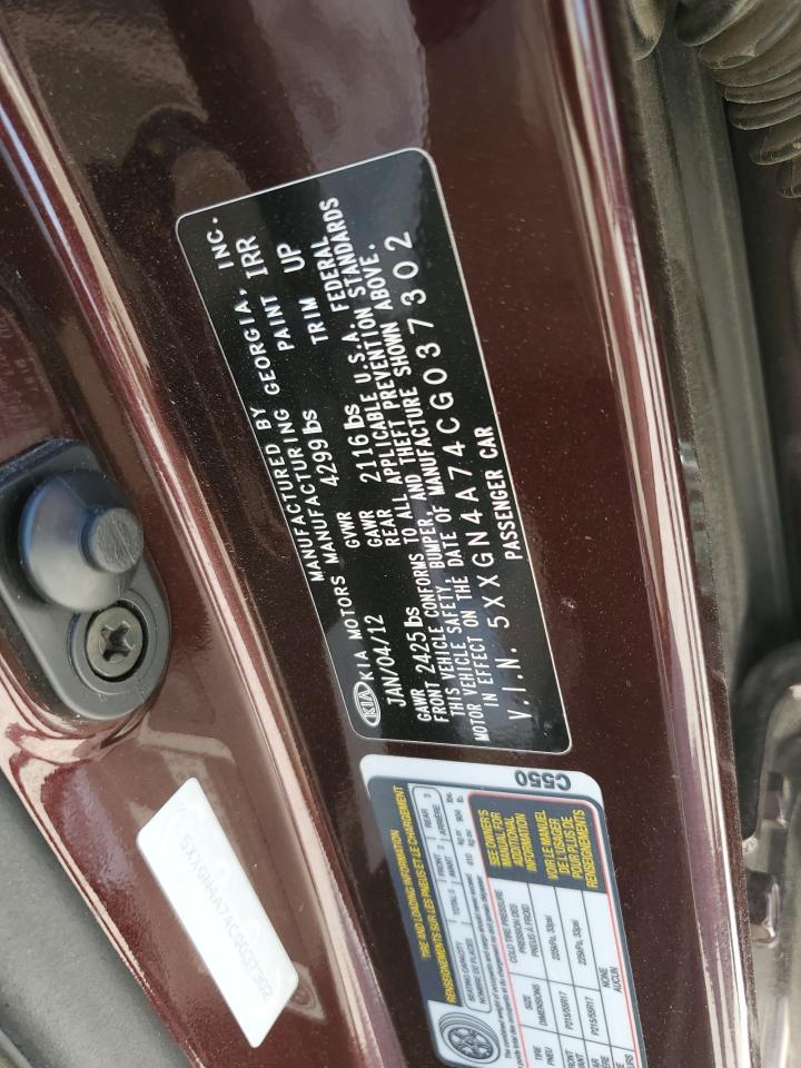 2012 Kia Optima Ex VIN: 5XXGN4A74CG037302 Lot: 61102295
