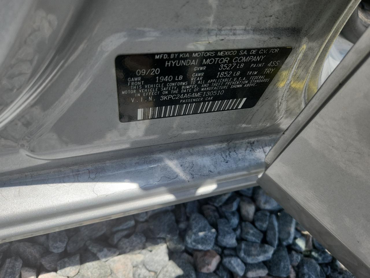2021 Hyundai Accent Se VIN: 3KPC24A64ME130510 Lot: 62145785