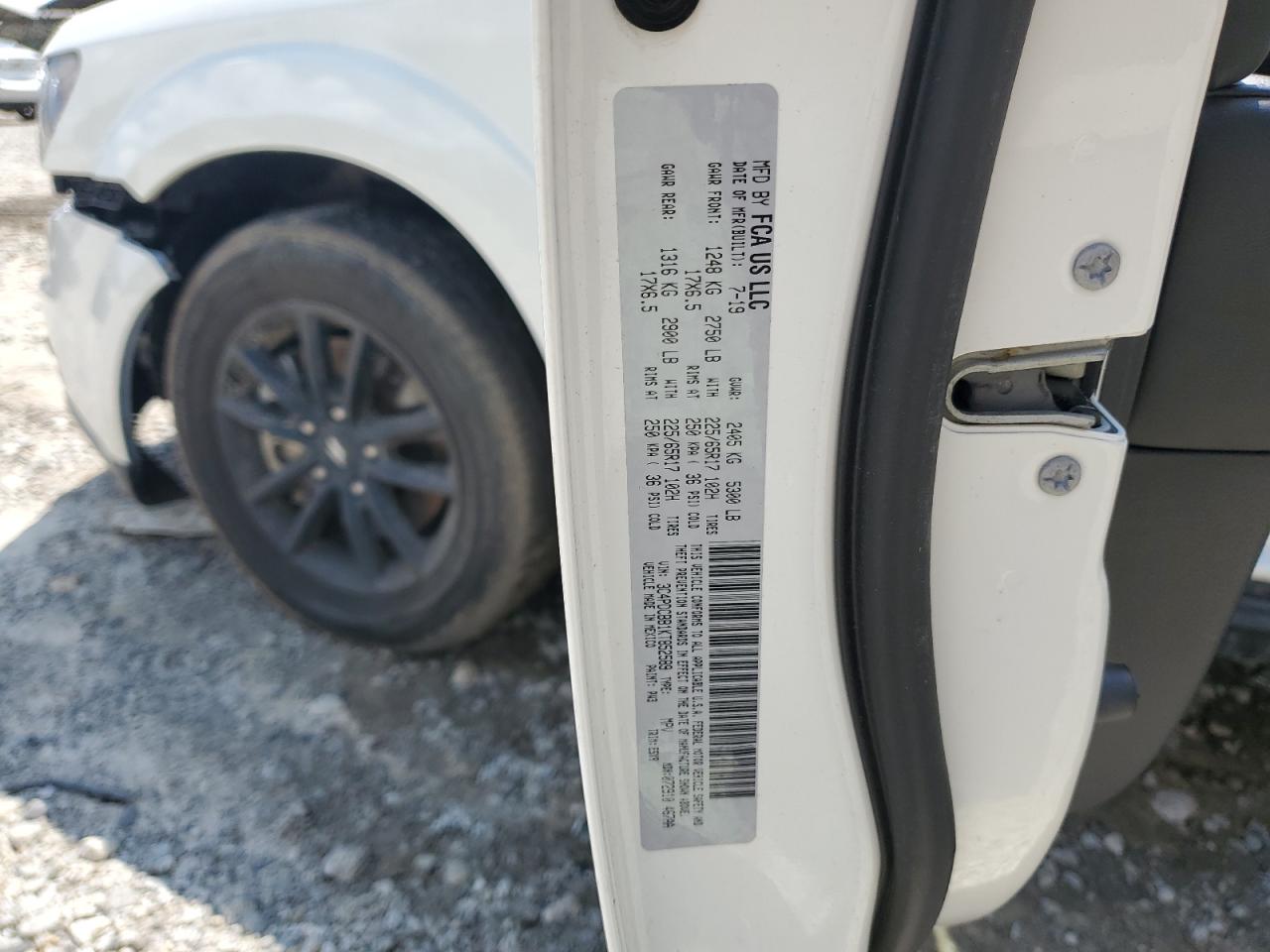 2019 Dodge Journey Se VIN: 3C4PDCBB1KT852589 Lot: 62090425