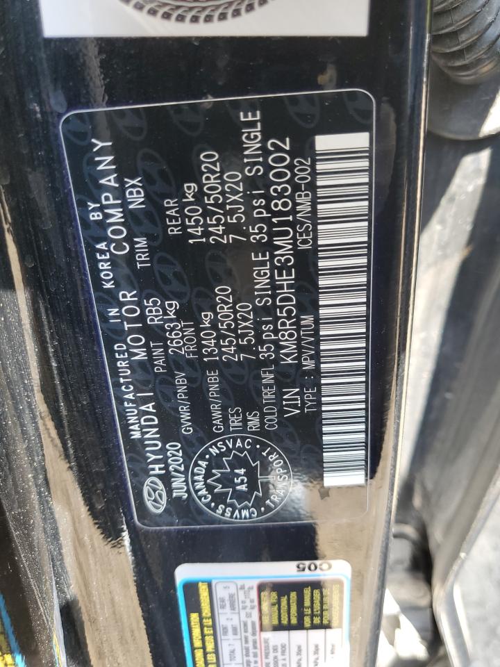 2021 Hyundai Palisade Limited VIN: KM8R5DHE3MU183002 Lot: 60855625