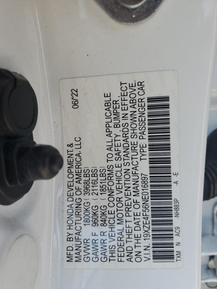 2022 Honda Insight Ex VIN: 19XZE4F56NE016897 Lot: 59927805