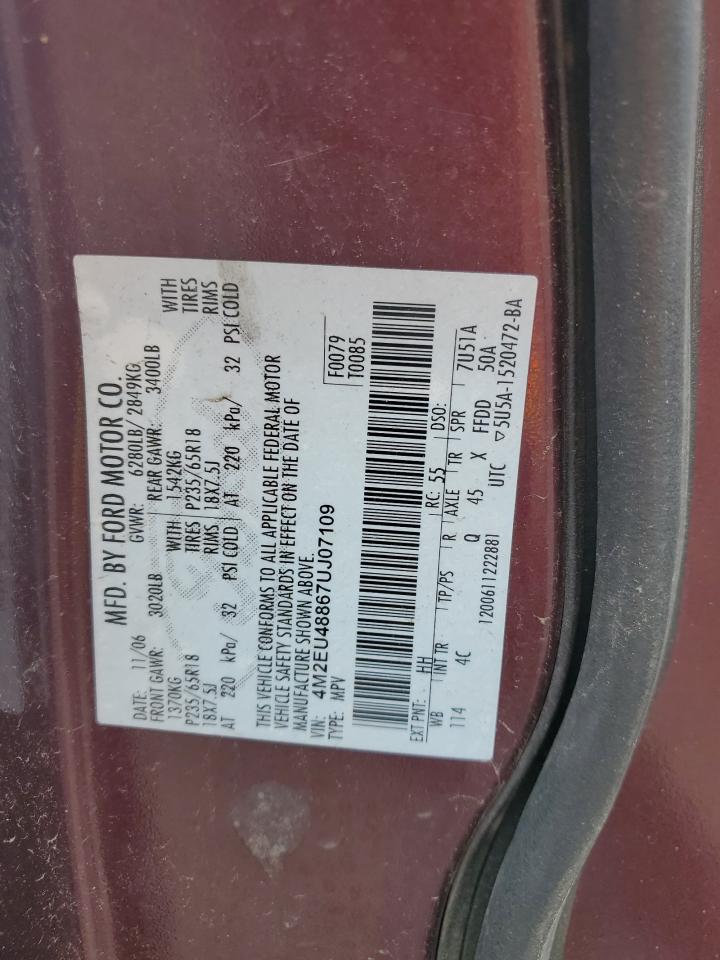 2007 Mercury Mountaineer Premier VIN: 4M2EU48867UJ07109 Lot: 60896515