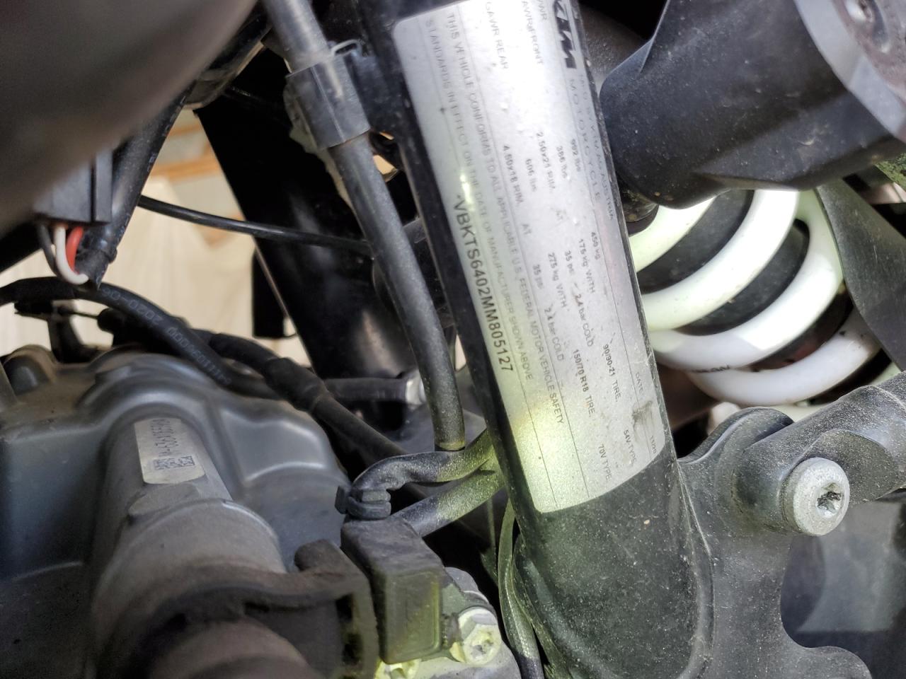 2021 Ktm 890 Adventure VIN: VBKTS6402MM805127 Lot: 62474215