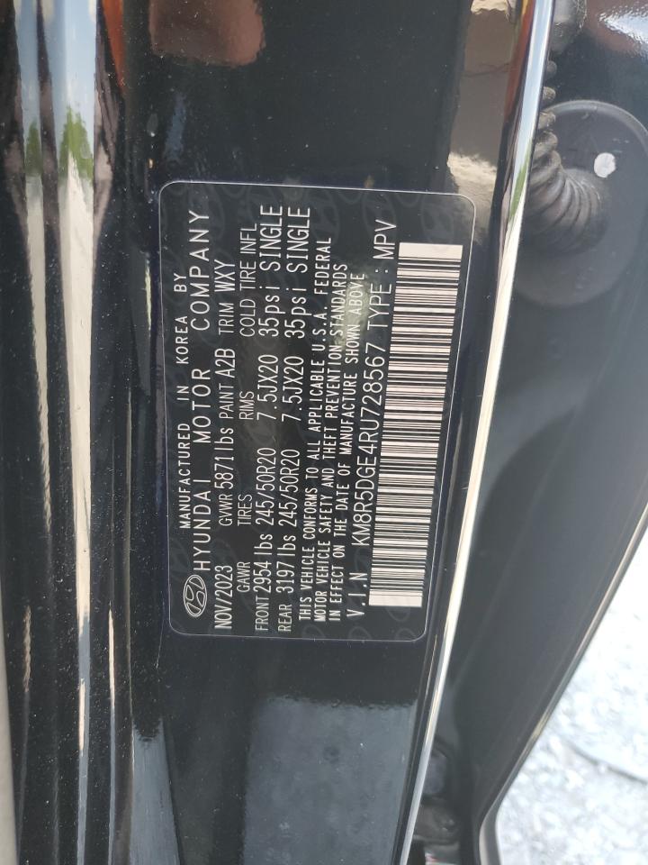 2024 Hyundai Palisade Limited VIN: KM8R5DGE4RU728567 Lot: 62653085